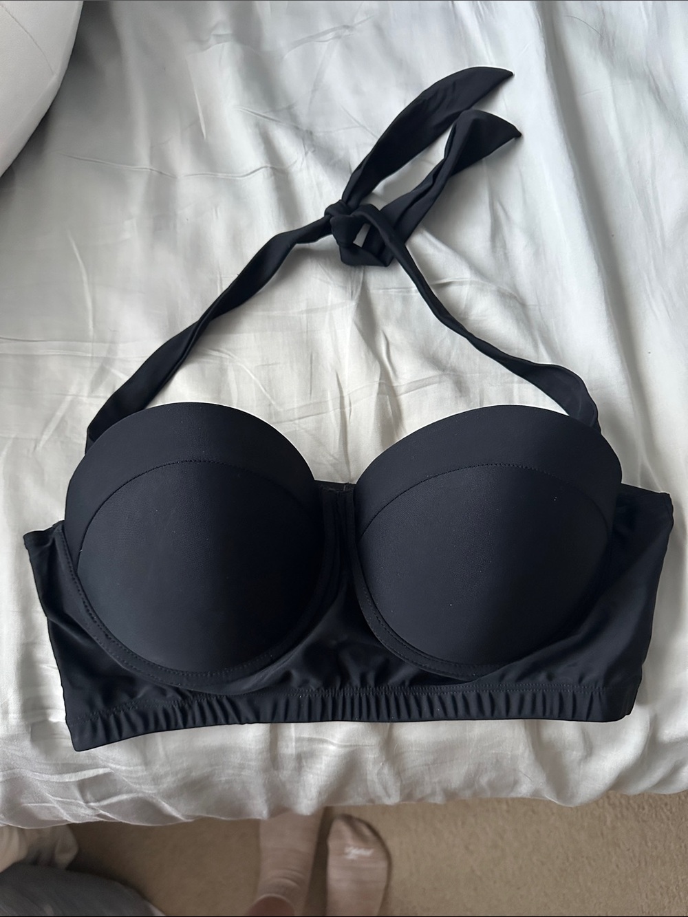 Black halter swim top